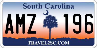 SC license plate AMZ196