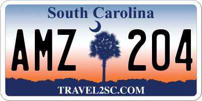 SC license plate AMZ204