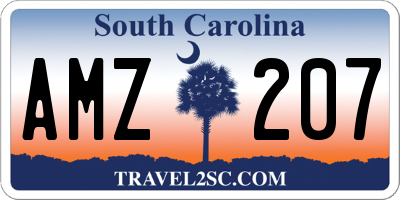 SC license plate AMZ207