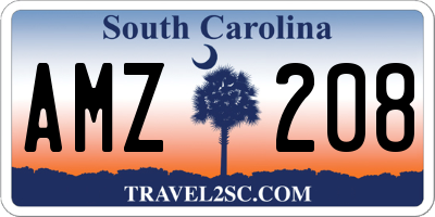 SC license plate AMZ208