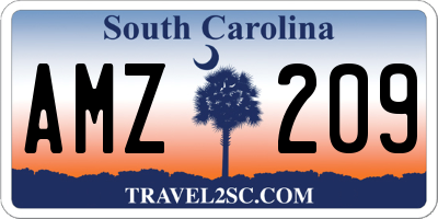 SC license plate AMZ209