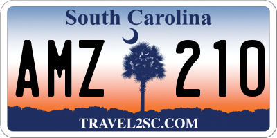 SC license plate AMZ210