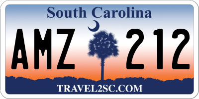 SC license plate AMZ212