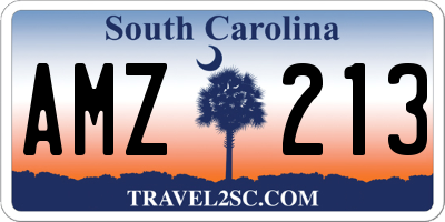 SC license plate AMZ213