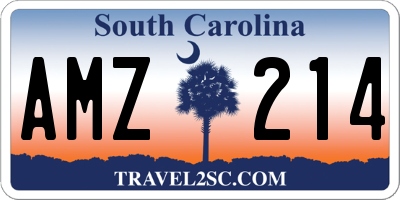 SC license plate AMZ214