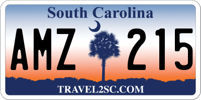 SC license plate AMZ215