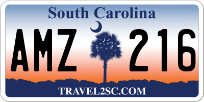 SC license plate AMZ216