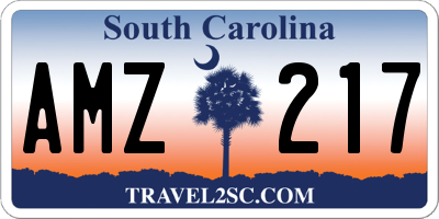 SC license plate AMZ217