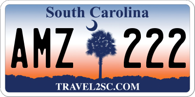 SC license plate AMZ222