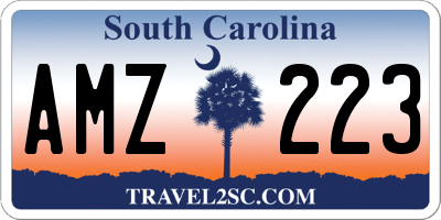 SC license plate AMZ223
