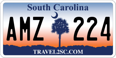 SC license plate AMZ224