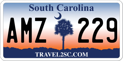 SC license plate AMZ229