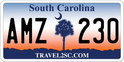 SC license plate AMZ230