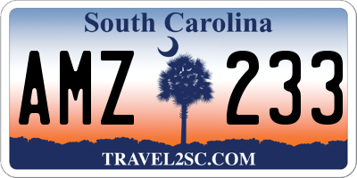 SC license plate AMZ233