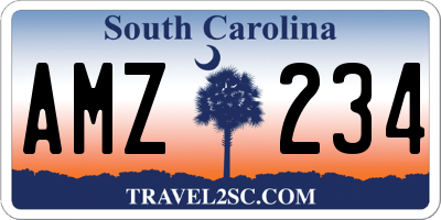SC license plate AMZ234