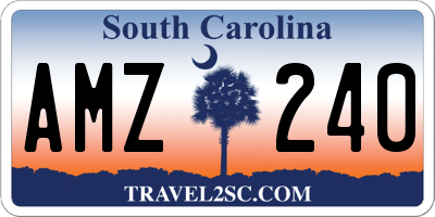 SC license plate AMZ240