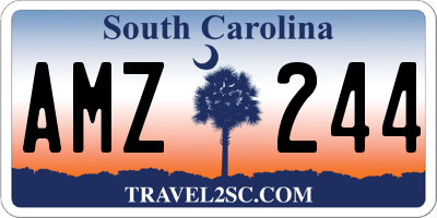 SC license plate AMZ244