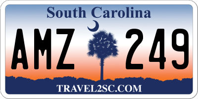 SC license plate AMZ249