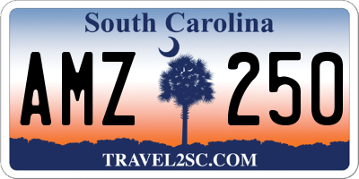 SC license plate AMZ250