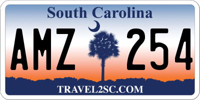 SC license plate AMZ254