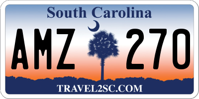 SC license plate AMZ270