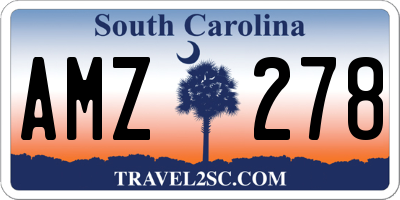SC license plate AMZ278
