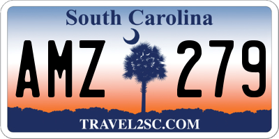 SC license plate AMZ279