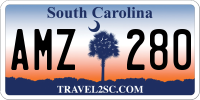 SC license plate AMZ280