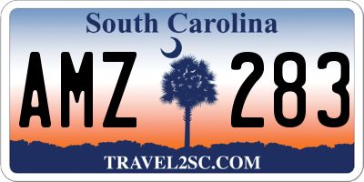 SC license plate AMZ283