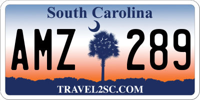 SC license plate AMZ289