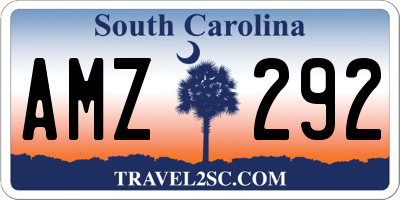 SC license plate AMZ292