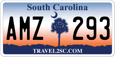 SC license plate AMZ293