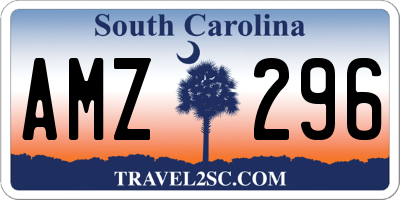 SC license plate AMZ296