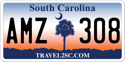 SC license plate AMZ308