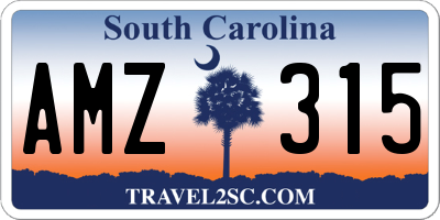 SC license plate AMZ315