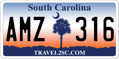 SC license plate AMZ316