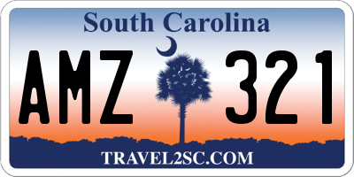 SC license plate AMZ321