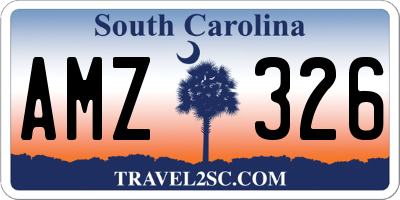 SC license plate AMZ326