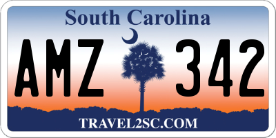 SC license plate AMZ342