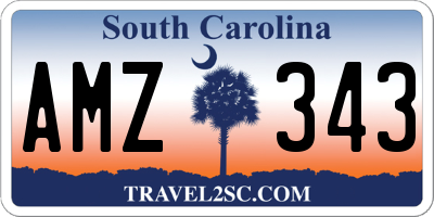 SC license plate AMZ343
