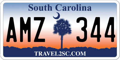 SC license plate AMZ344