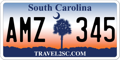 SC license plate AMZ345