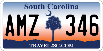 SC license plate AMZ346