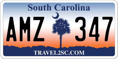 SC license plate AMZ347