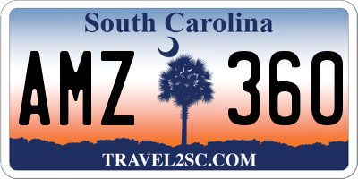 SC license plate AMZ360