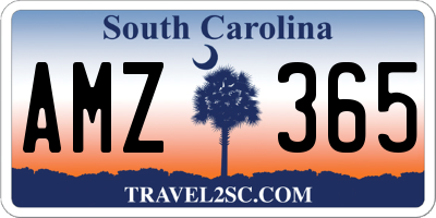 SC license plate AMZ365