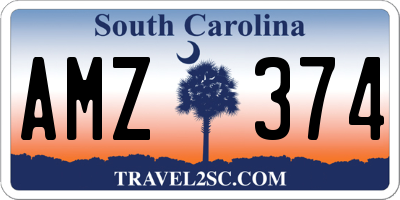 SC license plate AMZ374