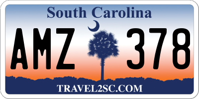 SC license plate AMZ378