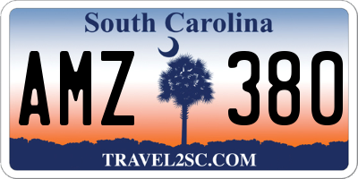 SC license plate AMZ380