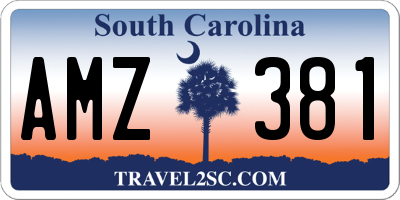 SC license plate AMZ381